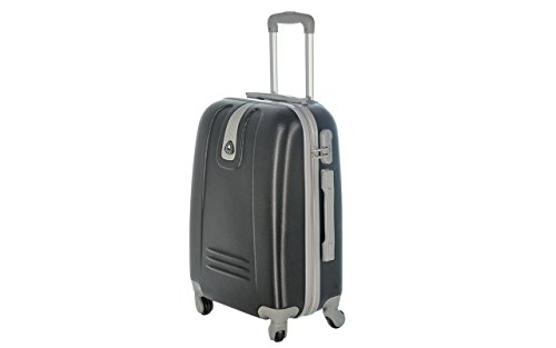 Maleta de equipaje de cabina 50 cm y 55 cm – Trolley ABS Ultra ligero – 4 ruedas para viajar con Easyjet o Ryanair. Art 6802, Negro (Negro) - ormi_Nero