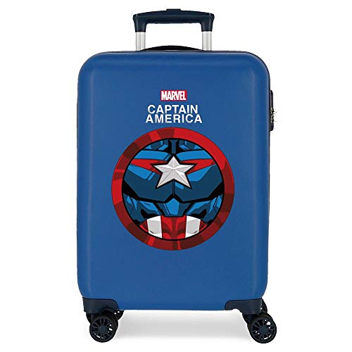 Marvel Los Vengadores Avengers Captain America Maleta de cabina Azul 38x55x20 cms Rígida ABS Cierre de combinación lateral 34L 2,66 kgs 4 ruedas dobles 0